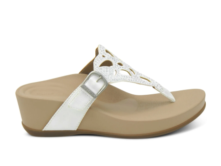 Aetrex Tasha Wedge Sandal (Women) - White Online