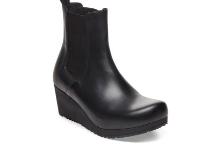 Birkenstock Ebba Narrow Chelsea Wedge Boot (Women) - Black Leather For Cheap