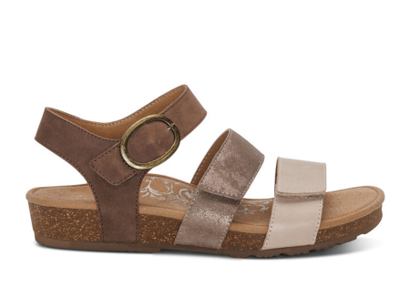 Aetrex Lilly Backstrap Sandal (Women) - Taupe Online now