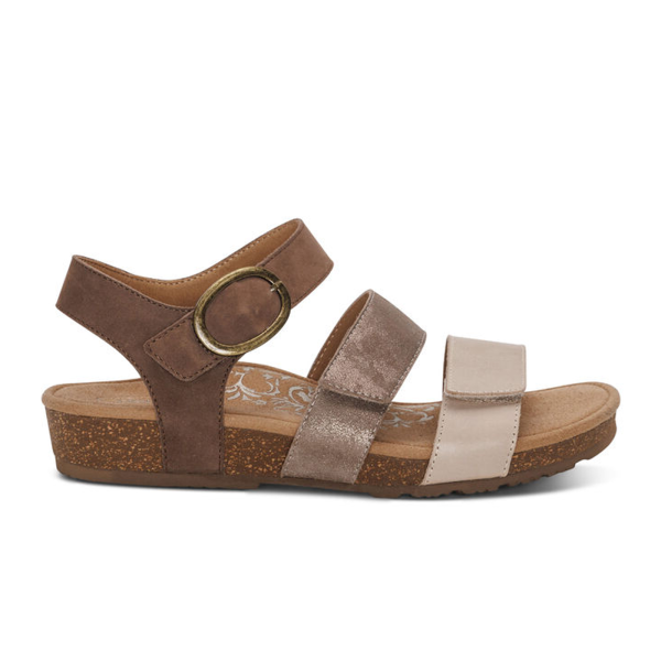 Aetrex Lilly Backstrap Sandal (Women) - Taupe Online now