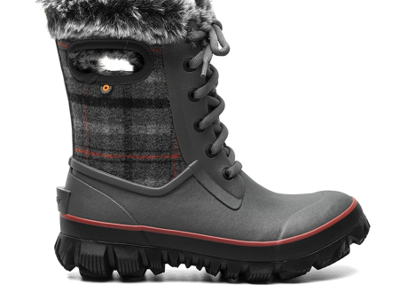 Bogs Arcata Cozy Plaid Winter Boot (Women) - Black Grey Multi Discount