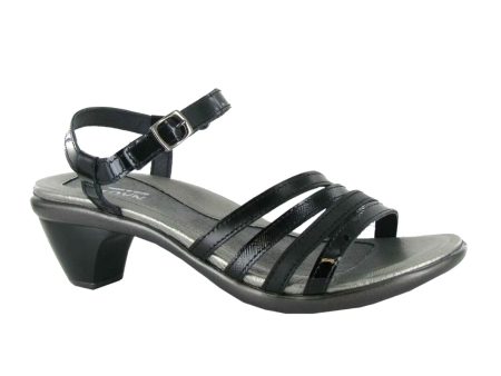 Naot Current Heeled Sandal (Women) - Black Patent Jet Black Black Luster Black Madras Online