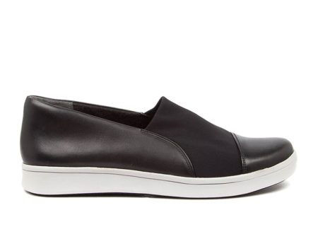 Ziera Duke Slip On (Women) - Black Leather Neoprene Cheap