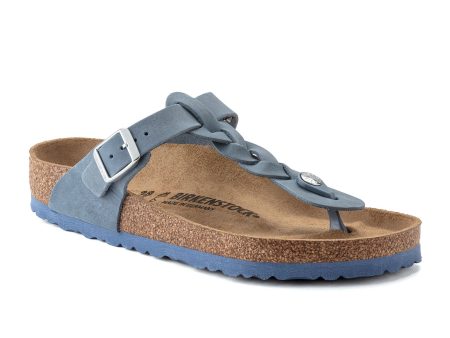 Birkenstock Gizeh Braid Sandal (Women) - Dusty Blue Oiled Leather Discount