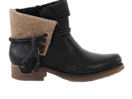 Rieker Fee 79693-00 Ankle Boot (Women) - Schwarz Schwarz Wood Mog For Discount