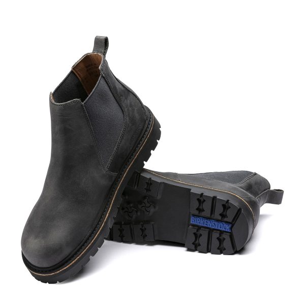 Birkenstock Stalon Chelsea Boot (Men) - Graphite Oiled Leather Online Sale