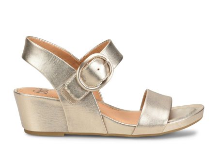 Sofft Vaya Wedge Sandal (Women) - Gold Cheap