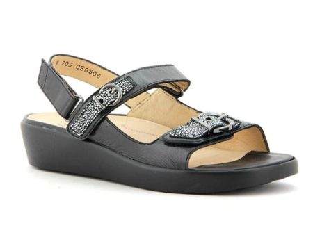 Ziera Mirren Backstrap Sandal (Women) - Black Stingray Supply