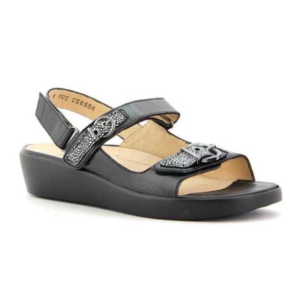 Ziera Mirren Backstrap Sandal (Women) - Black Stingray Supply