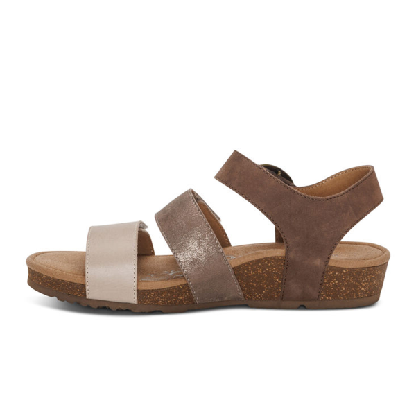 Aetrex Lilly Backstrap Sandal (Women) - Taupe Online now