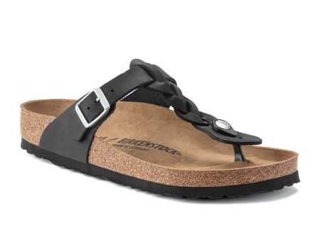 Birkenstock Gizeh Braid Sandal (Women) - Black Oiled Leather Fashion