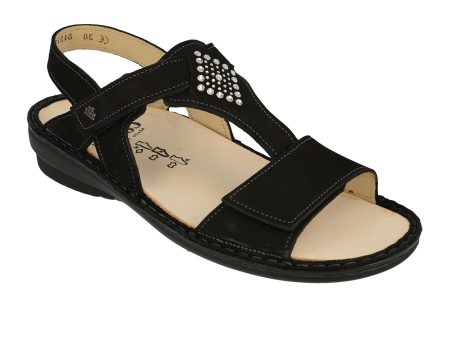 Finn Comfort Calvia Backstrap Sandal (Women) - Schwarz Nubuck Fashion